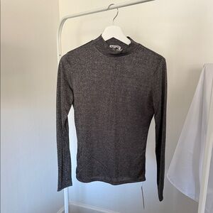 Reformation Bailey Knit Top Black Sparkle - Size M